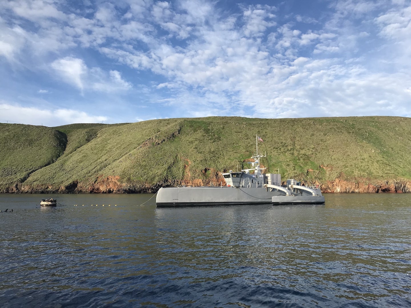 The Sea Hunter is an existing robotic ship, seen here in 2019.