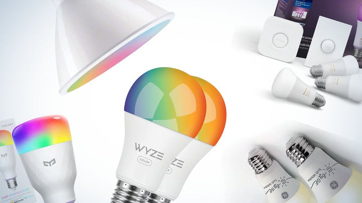 smart bulbs on a white background.