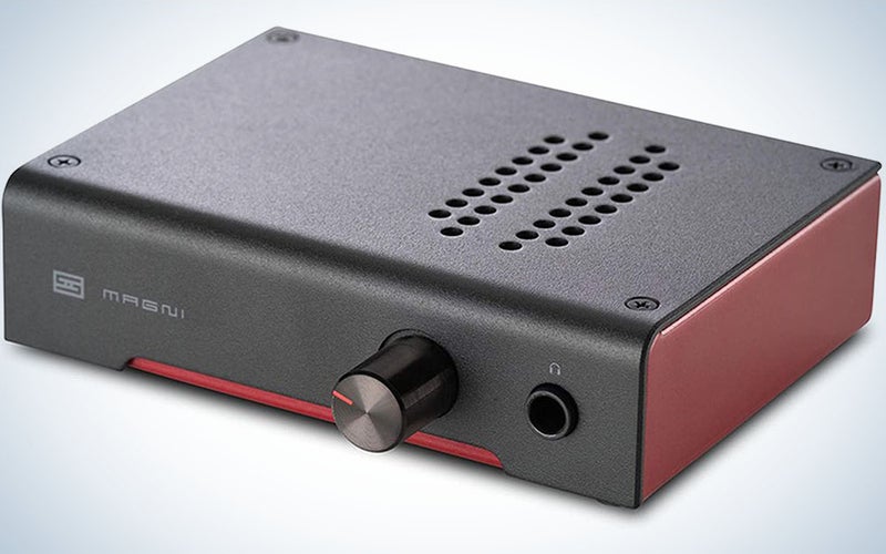 Schiit Magni Headphone Amplifier on a white background