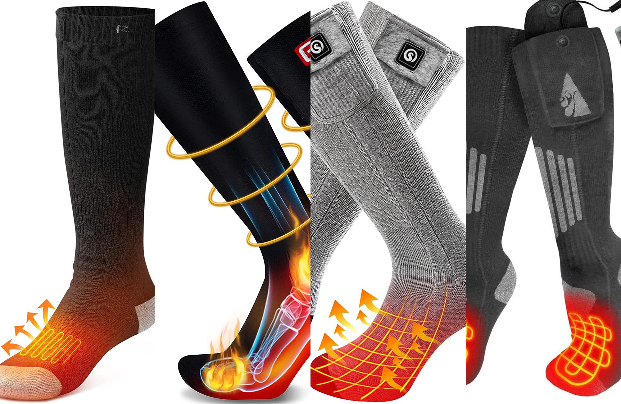 Electric Heated Socks for Ski Camping,Foot Warmer Heated Socks for Men Women 