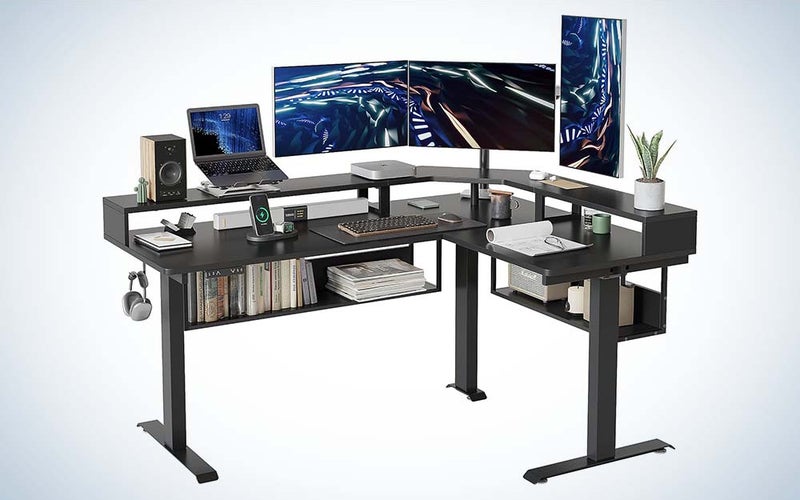 Fezibo makes the best L-shaped desk for music production.