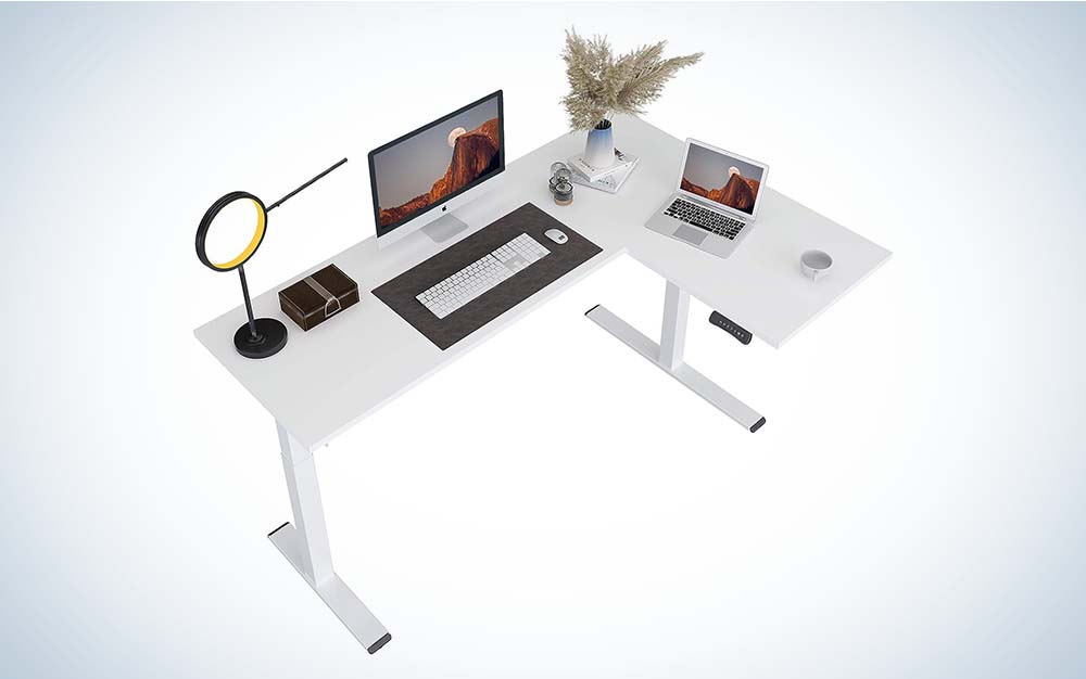 Flexispot makes one of the best L-shaped desks that's standing.