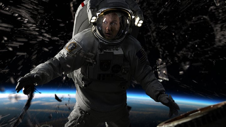 Patrick Wilson in an astronaut suit looking panicked in a Moonfall movie screenshot