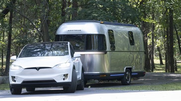 a Tesla pulling a trailer