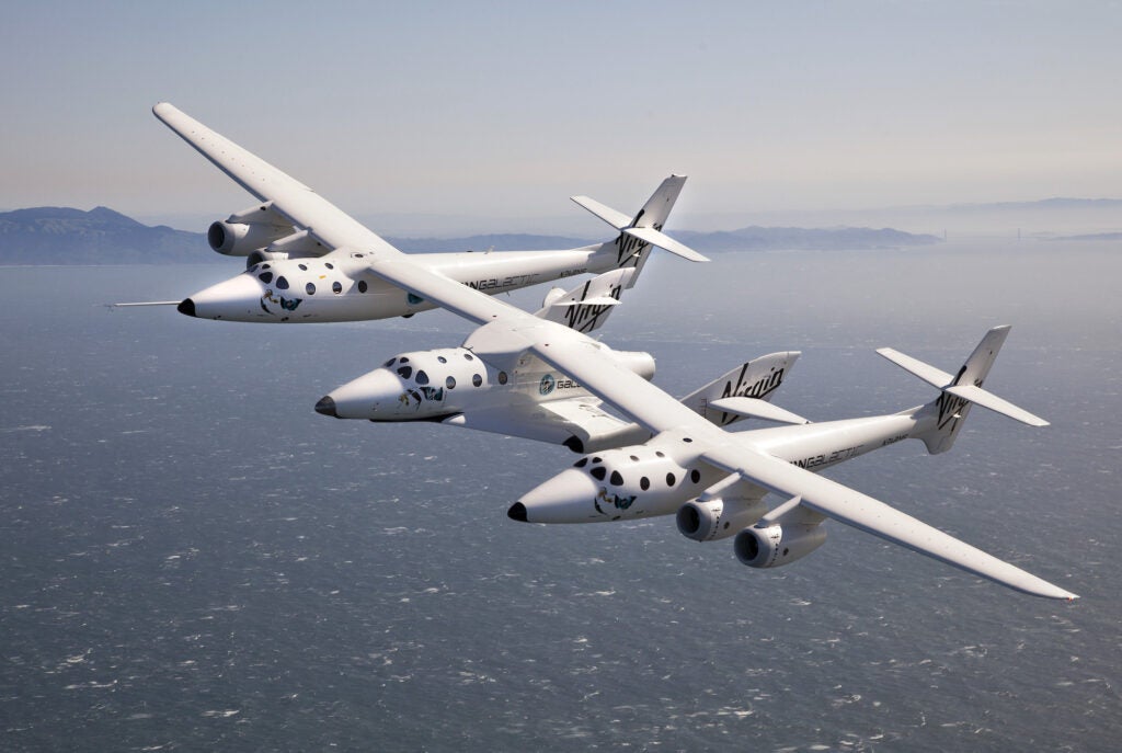 Instead of a rocket and capsule, Virgin Galactic uses a different type of configuration to bring people to space. 
