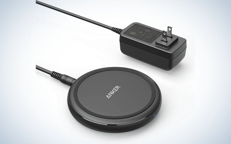 Anker wireless charger on a white background