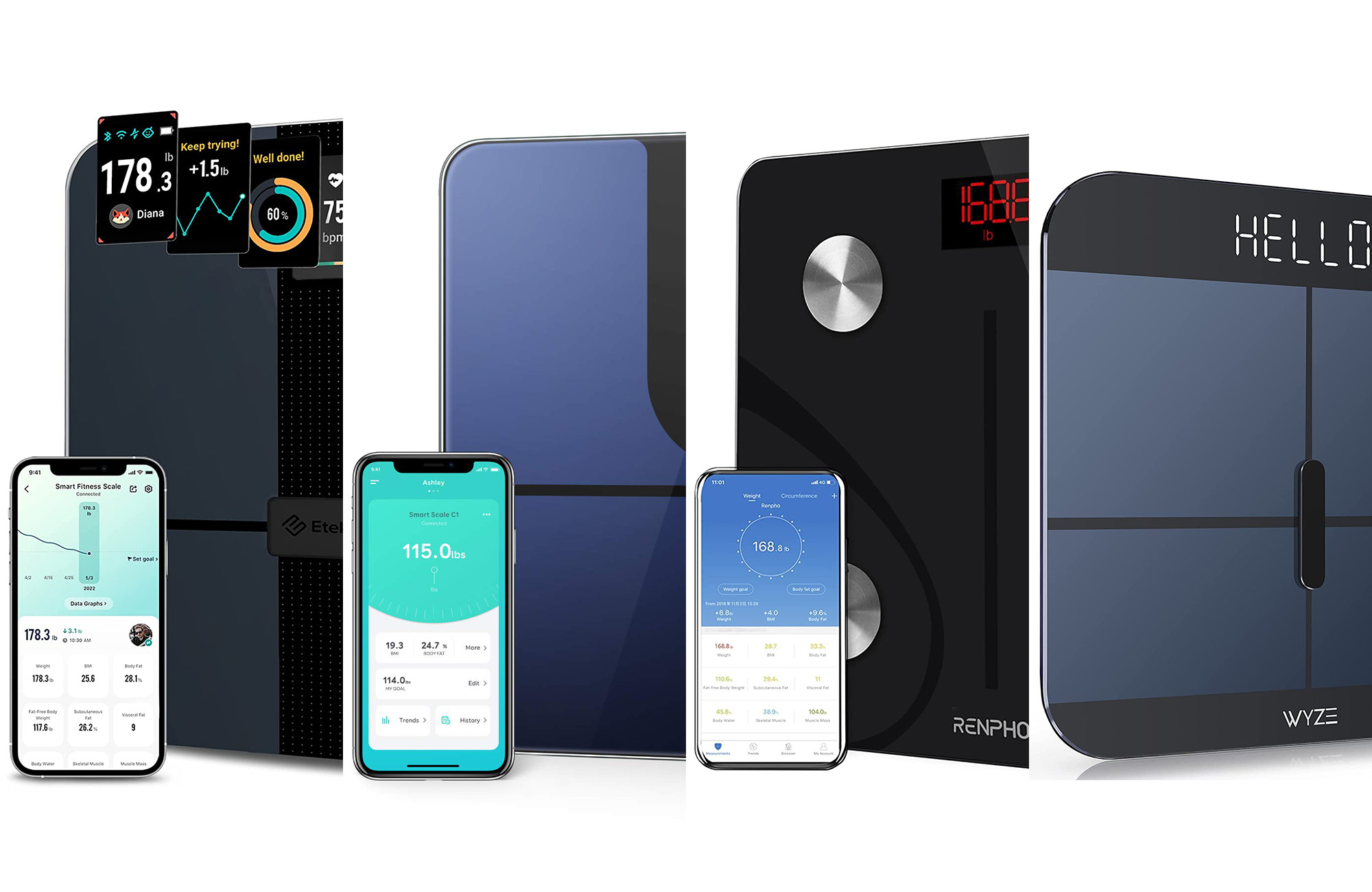A lineup of the best smart scales
