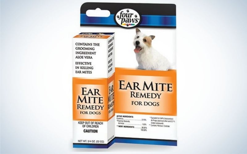 Four Paws Medication for Ear Mites for Dogs is the best dog ear cleaner for mites.