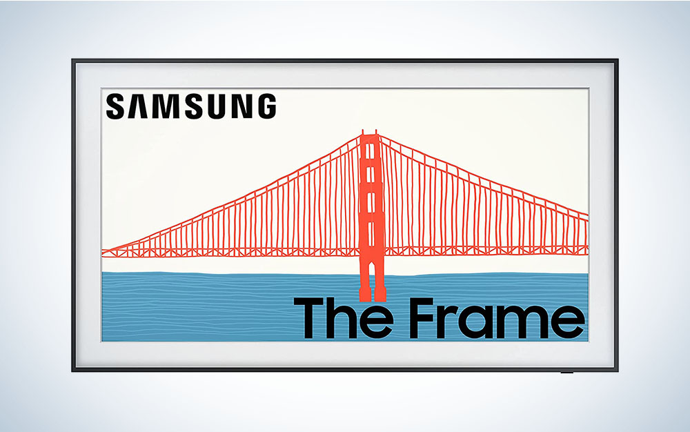 Samsung Frame TV on a white background