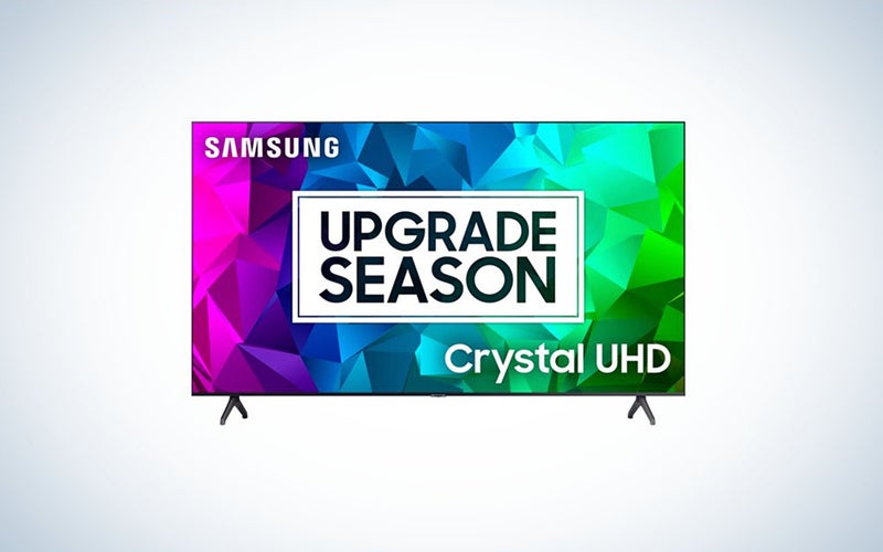 Samsung Crystal UHD TV on a white background