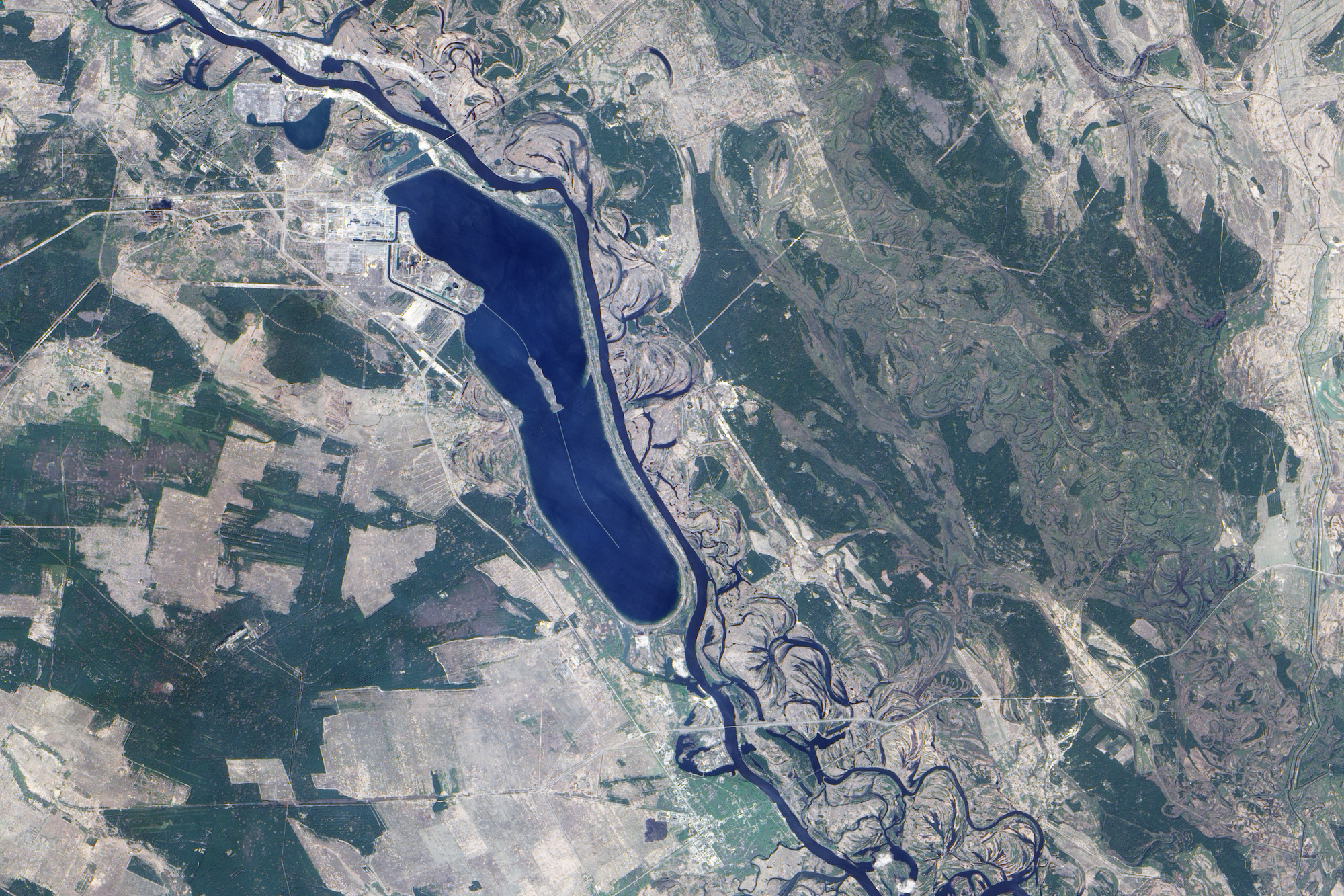A satellite image of the Chernobyl area from 2009.