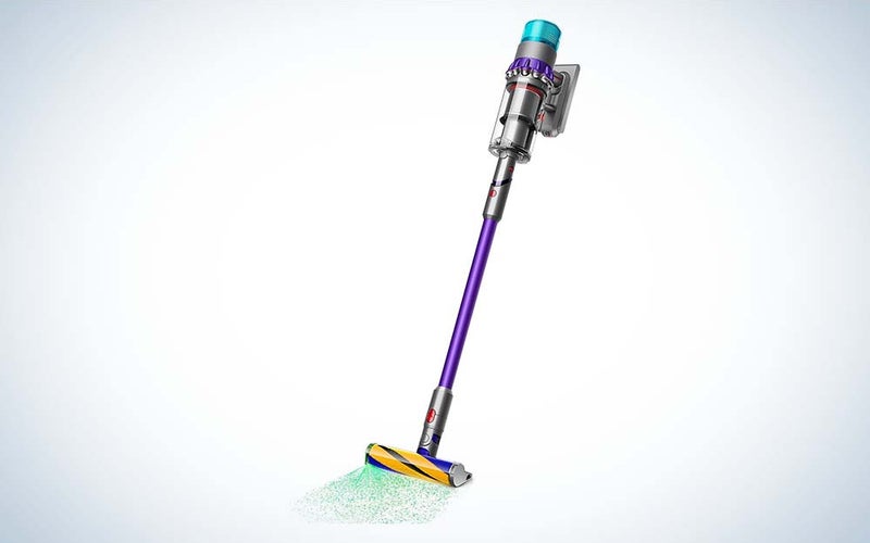 A gray stick Dyson Gen5detect Cordless Vacuum Cleaner against a plain background.