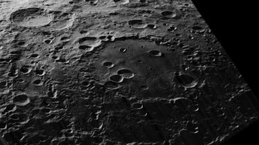 Craters on the dark side of the moon from a flyby image
