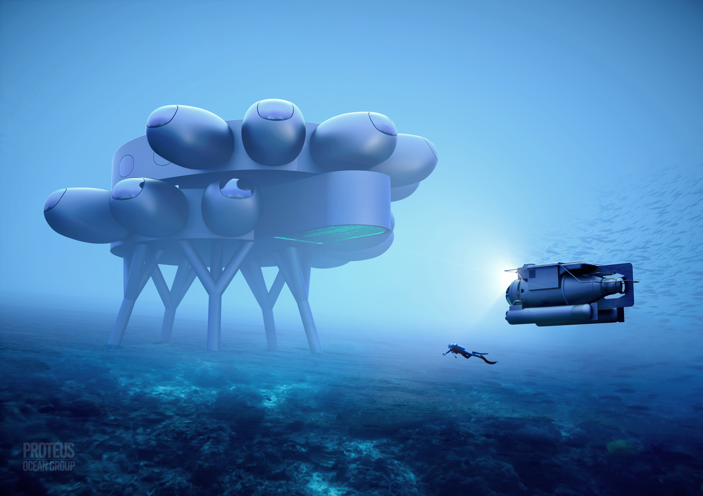 Proteus underwater lab design mockup