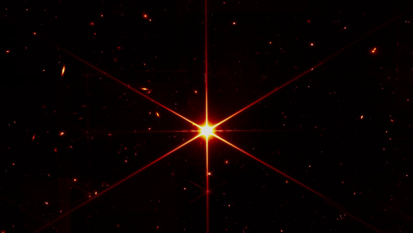 The star, called 2MASS J17554042+6551277, imaged with a red filter to optimize visual contrast.