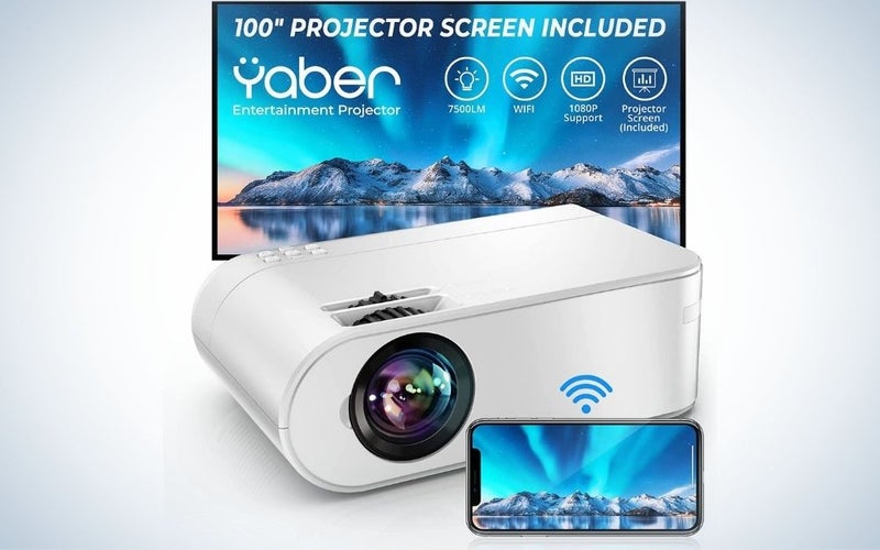 Yaber V2 WiFi 8000L is the best projector under 200 with a screen.