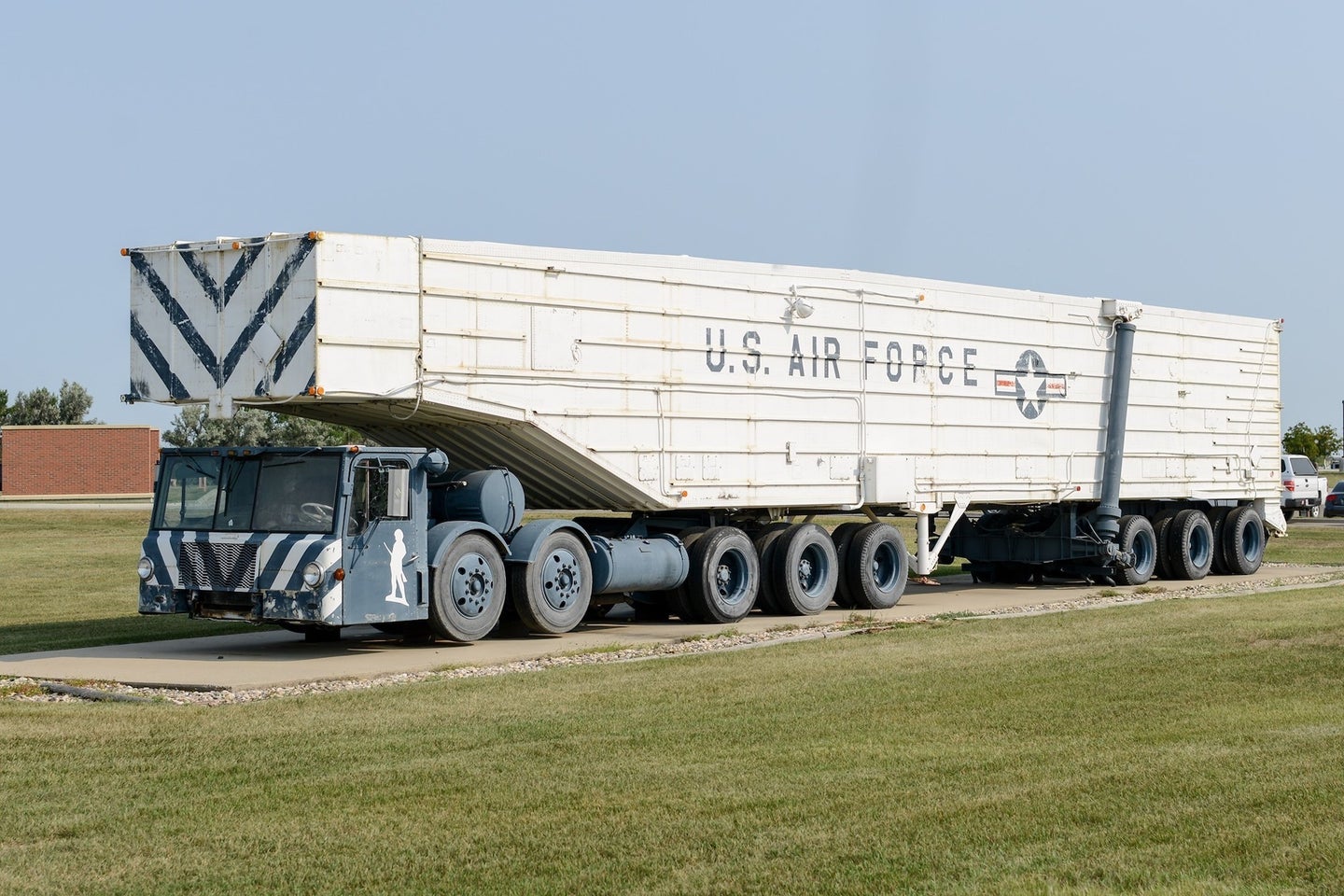 This vehicle, seen at  Minot Air Force Base, ND, can transport American ICBM missiles.