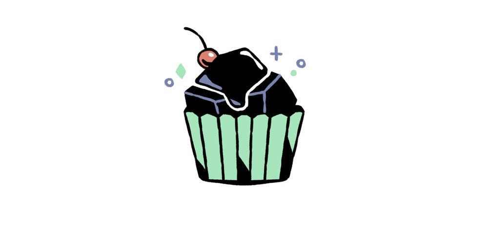 An illustration of a cupcake made with saccharin. 