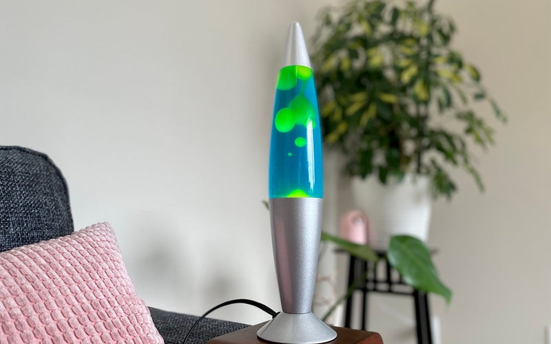 A missile-shaped lava lamp