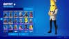 The Fortnite skin selection screen, showing Peely the Banana.