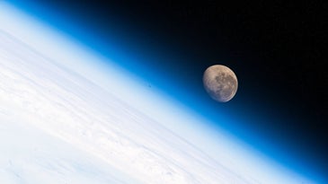 A view of the moon from the ISS.