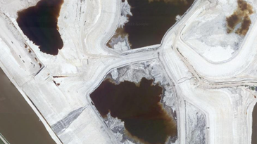 Satellite view of a phosphogypsum stack in northern Florida.