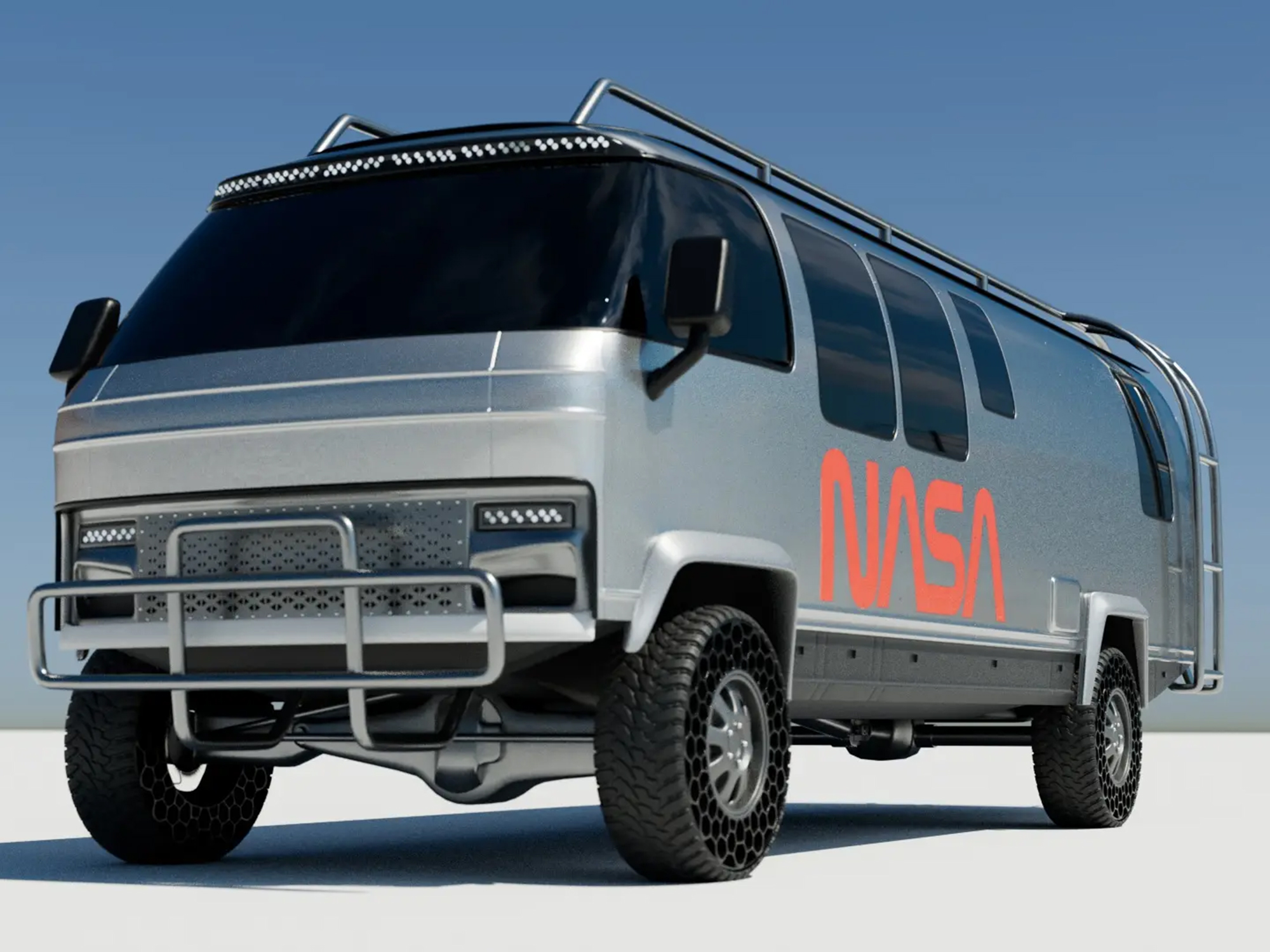 The sleek, shiny transport van NASA never built