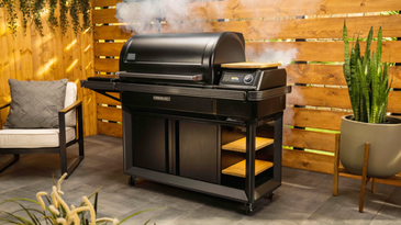 Traeger Timberline grill in a yard
