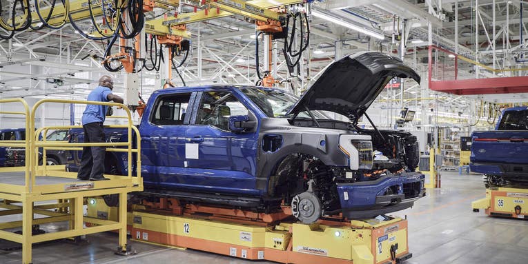 Ford is charging ahead with production of its electric F-150 Lightning