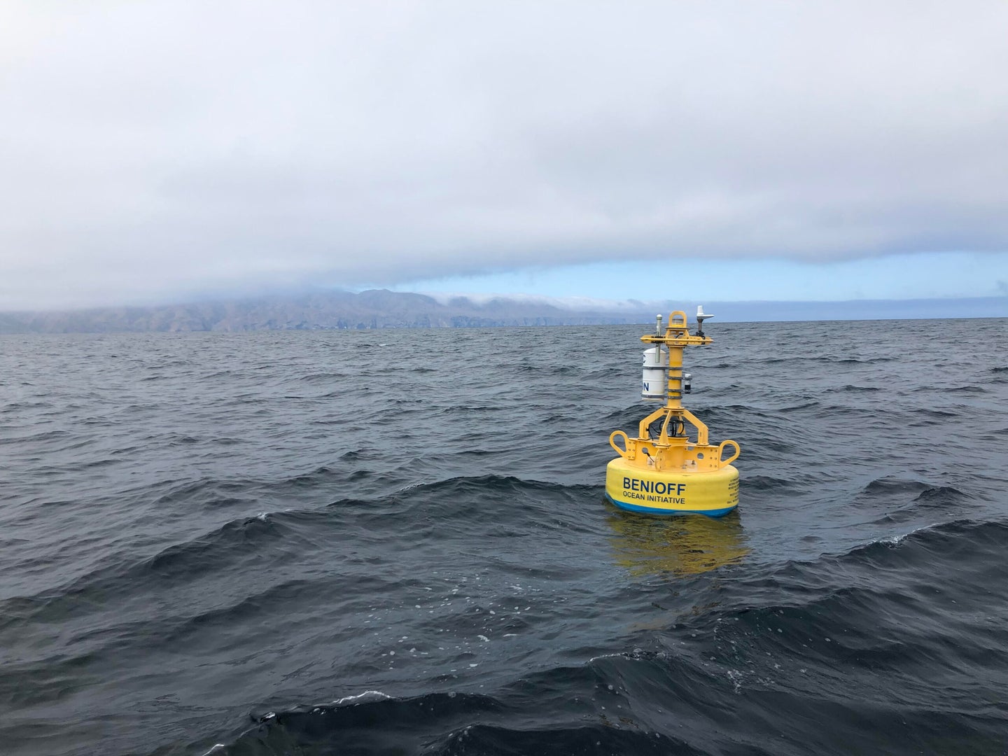 robotic buoy floating in ocean