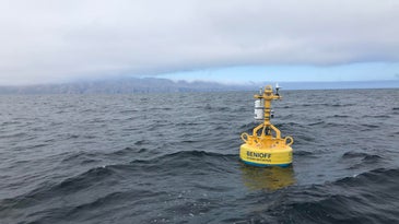 robotic buoy floating in ocean