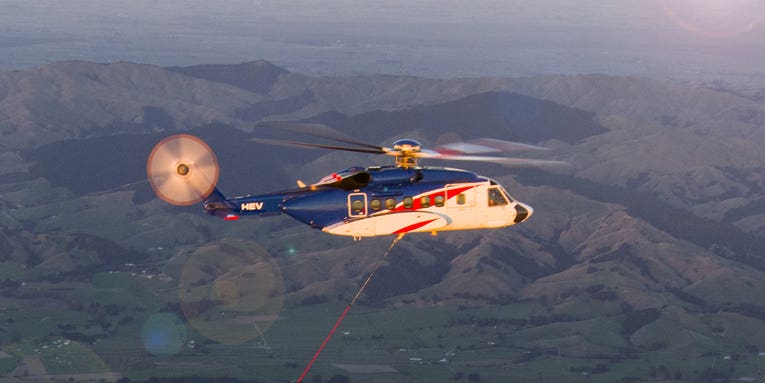 A helicopter caught and released a rocket this week