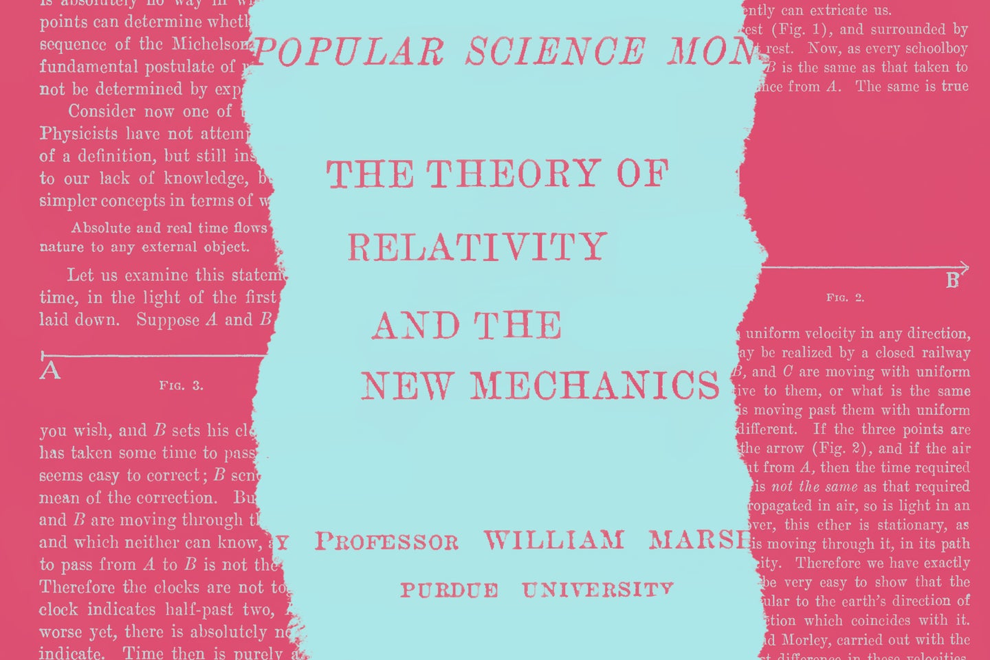 A collage of images from the Popular Science article “The theory of relativity and the new mechanics” (William Marshall, June 1914)