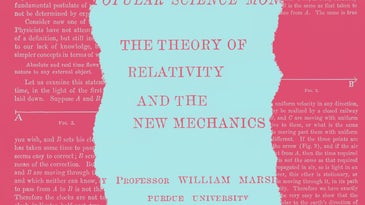 A collage of images from the Popular Science article “The theory of relativity and the new mechanics” (William Marshall, June 1914)