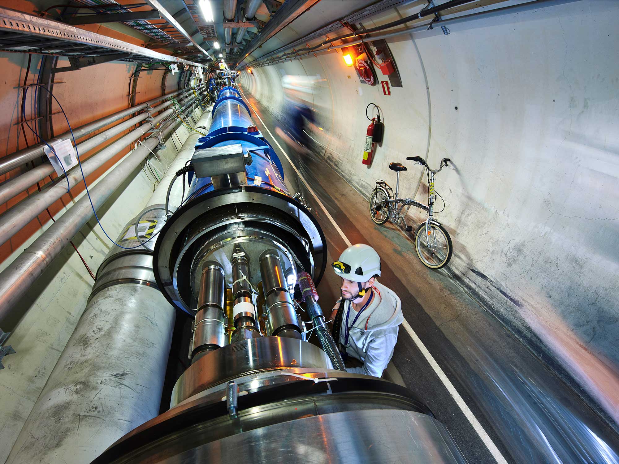 Photo of LHC tunnel.