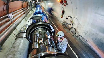 Photo of LHC tunnel.