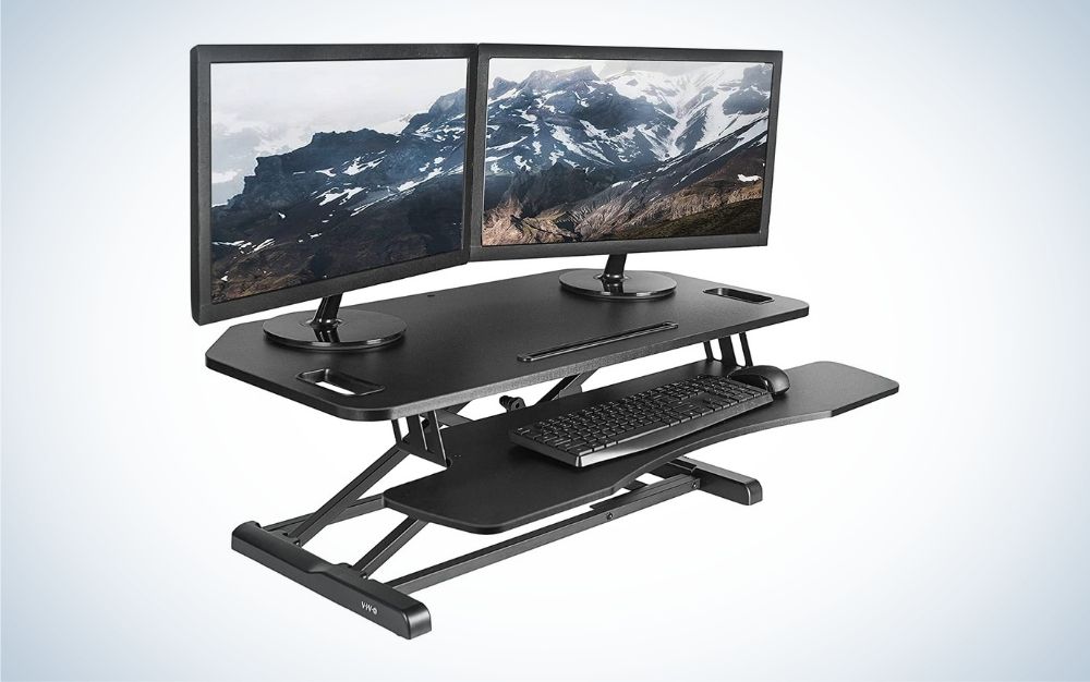VIVO Extra Wide Corner Height Adjustable 38-inch Stand up Desk Converter is the best converter gaming desk.