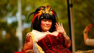 Faafafine individual at Auckland, New Zealand pride parade
