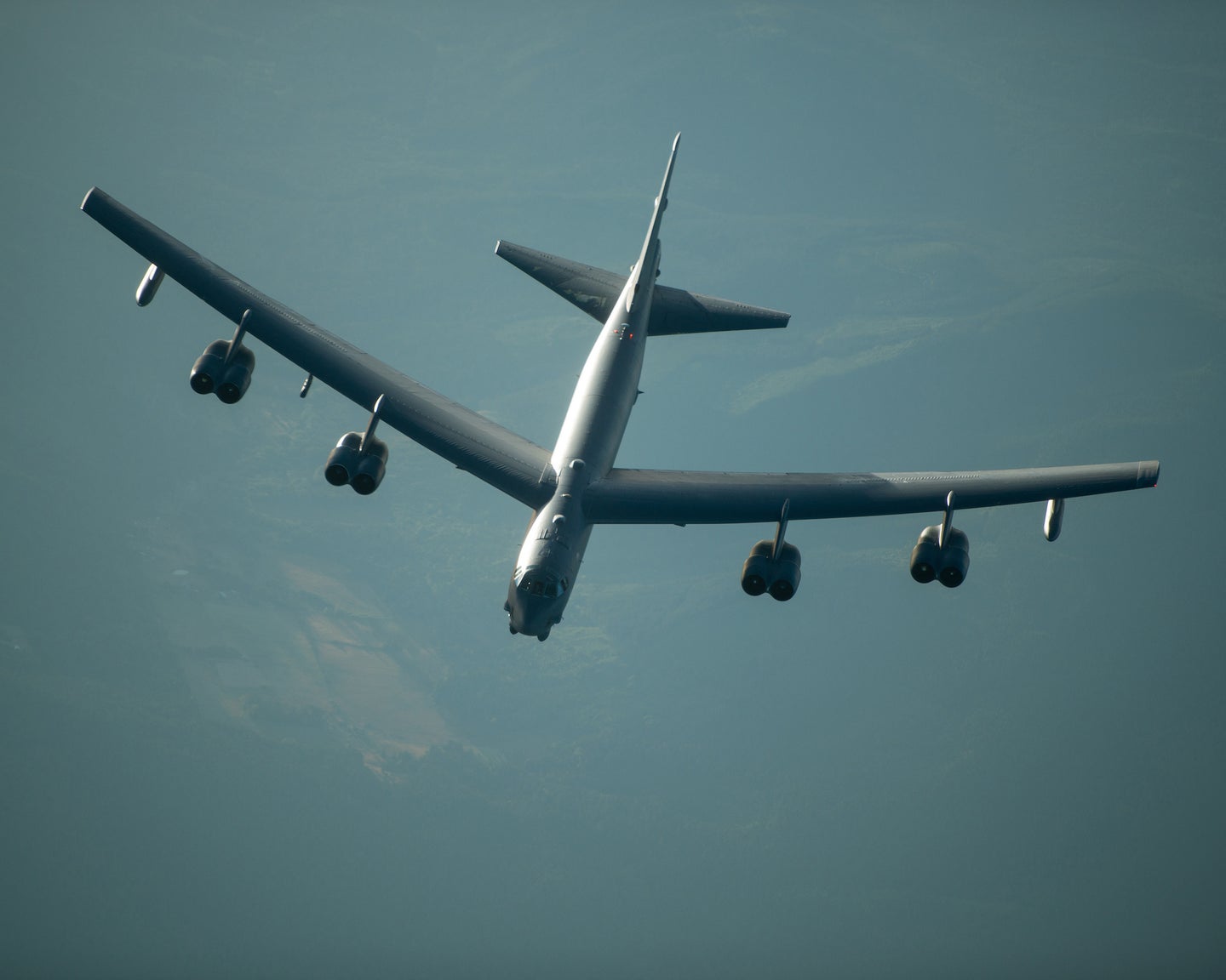 A B-52 bomber in 2017 taking part in a refueling exercise. In a 2022 hypersonic test, the weapon was released from a B-52.