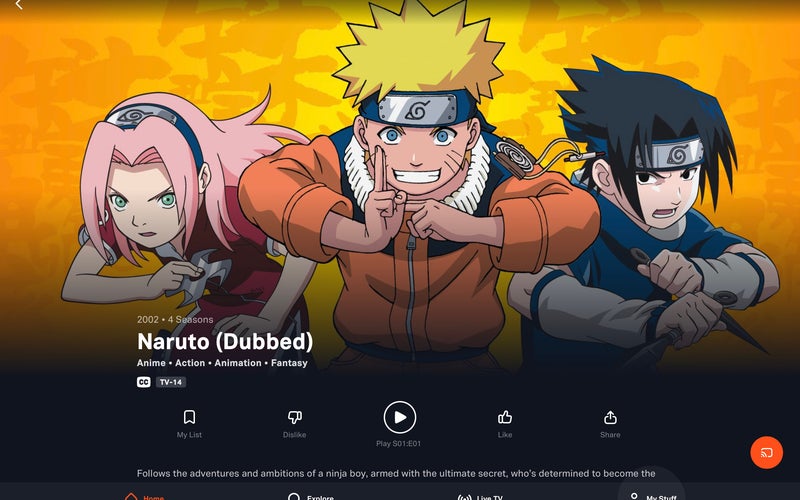 tubi iPad screen capture best anime streaming services