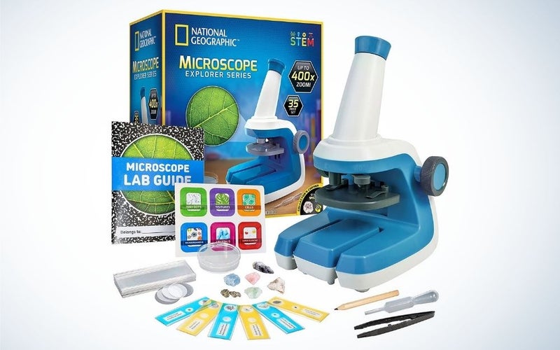 National Geographic STEM Kit is the best budget microscope for kids.
