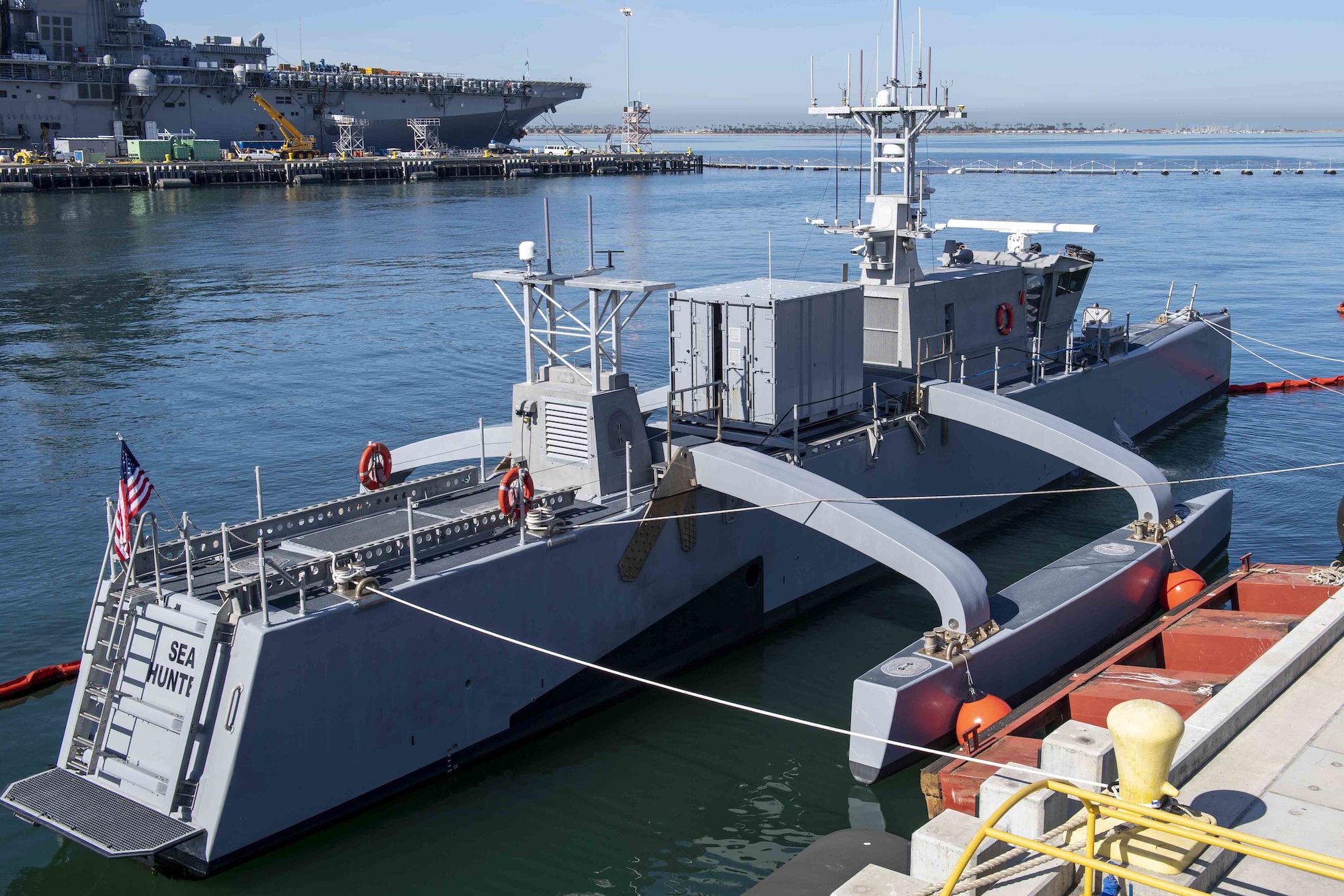 The Navy’s testing its new robot ship division in the Pacific this summer