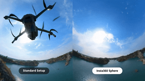 Insta360 Sphere dễ dàng ghi lại cảnh quay bằng máy bay không người lái 360 độ tuyệt vời