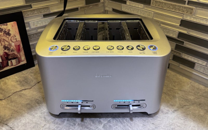 Breville Die-Cast Smart Toaster on a counter.