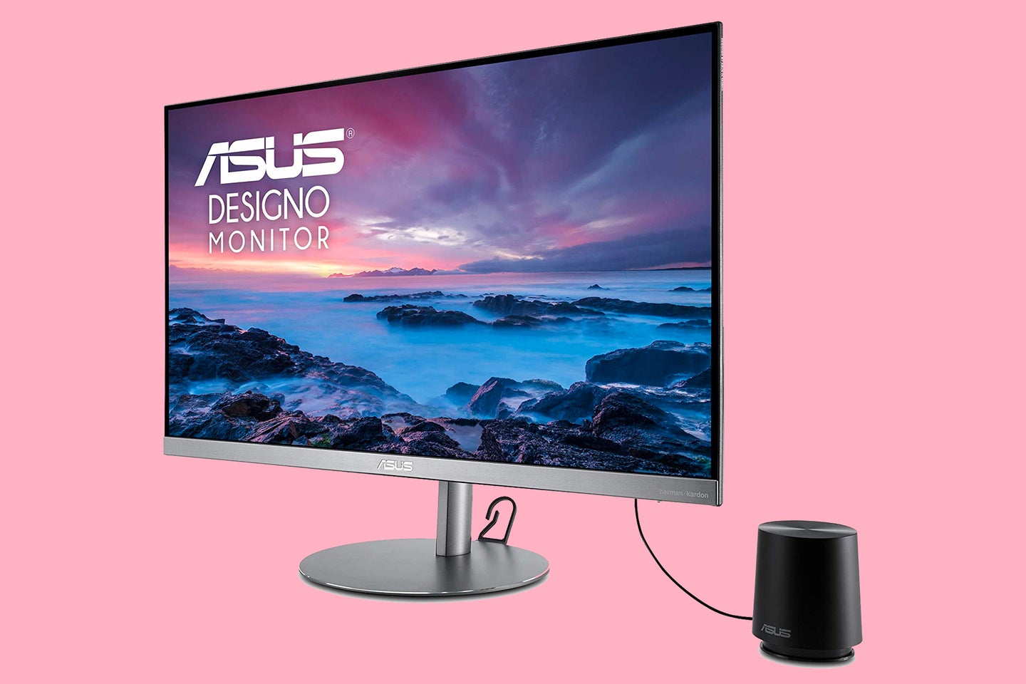 ASUS monitor for eye strain on colorful background