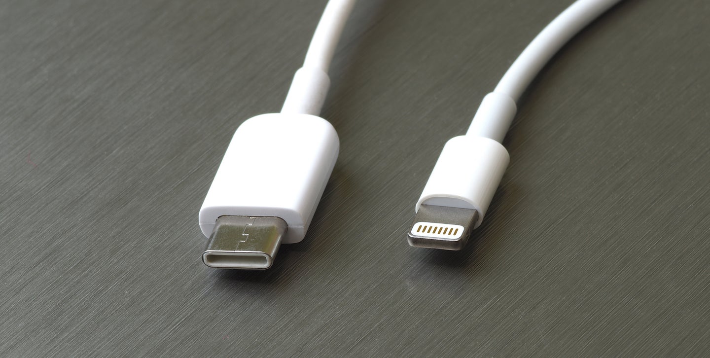 a lightning and usb-c cable