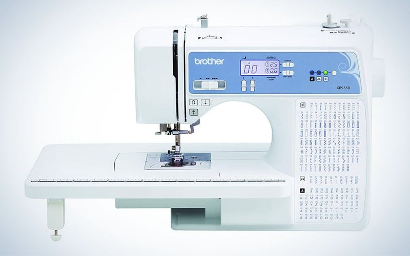 The Brother XR9550 Sewing and Quilting Machine on a plain background.