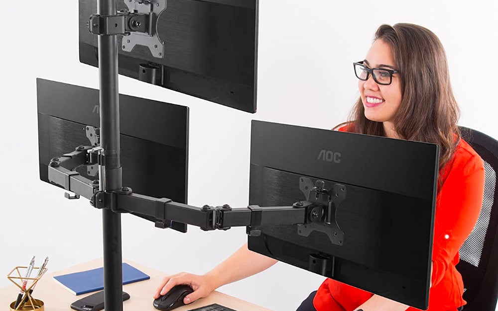 Stand Steady Freestanding 3 Monitor Mount Desk Stand