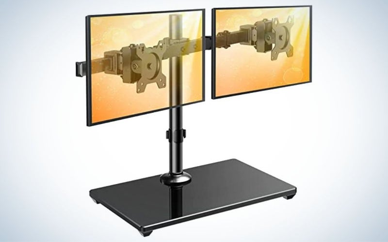The ErGear Dual Monitor Stand gives you lots of flexibility for a desktop dual monitor stand.