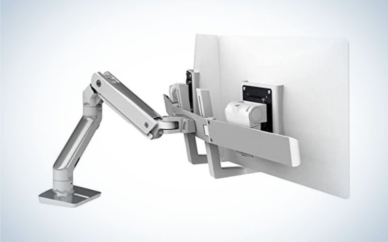 Ergotron is one of the oldest and most reliable names in monitor stands, and the HX is a very sturdy dual monitor arm.